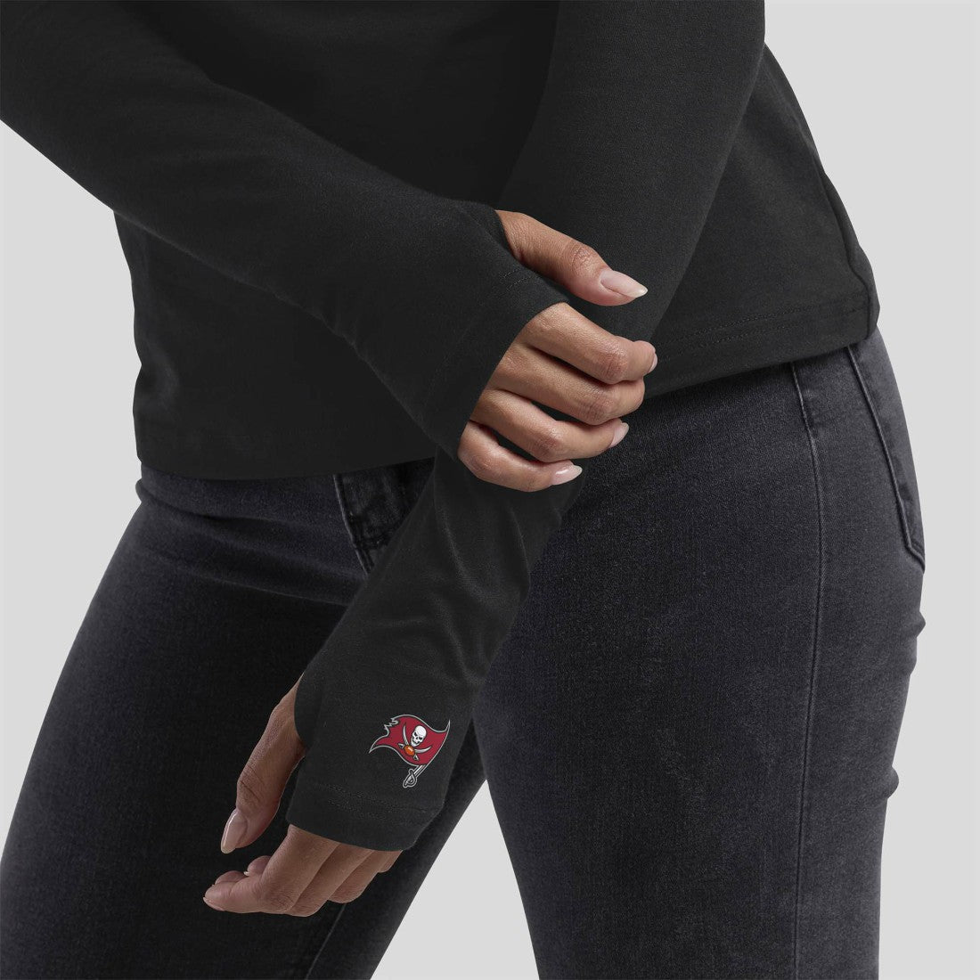 NFL Tampa Bay Buccaneers WEAR by Erin Andrews x Gracie Hunt Women's Mesh Panel Long Sleeve T-Shirt