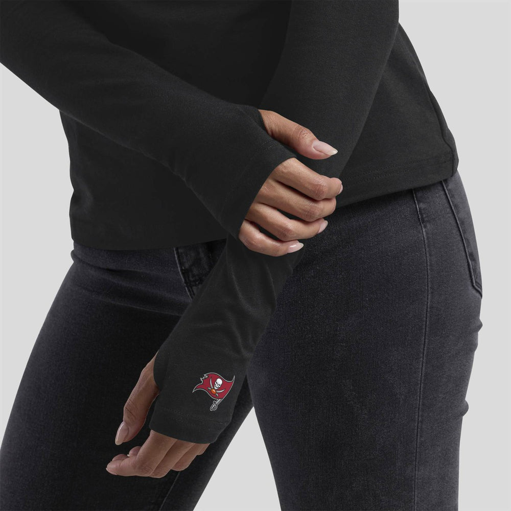 NFL Tampa Bay Buccaneers WEAR by Erin Andrews x Gracie Hunt Women's Mesh Panel Long Sleeve T-Shirt