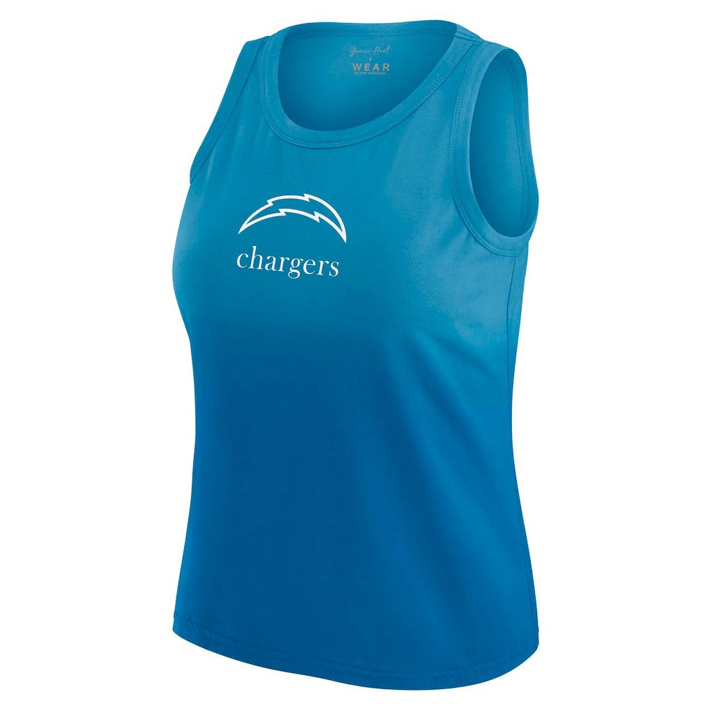 NFL Los Angeles Chargers WEAR by Erin Andrews x Gracie Hunt Women's Ombre Tank Top