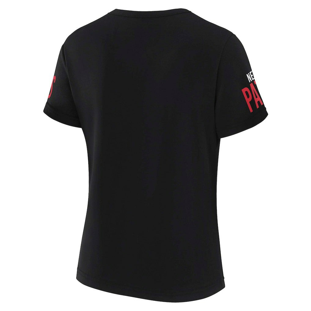 NFL New England Patriots WEAR by Erin Andrews x Gracie Hunt Women's Draft Me Lace-Up T-Shirt