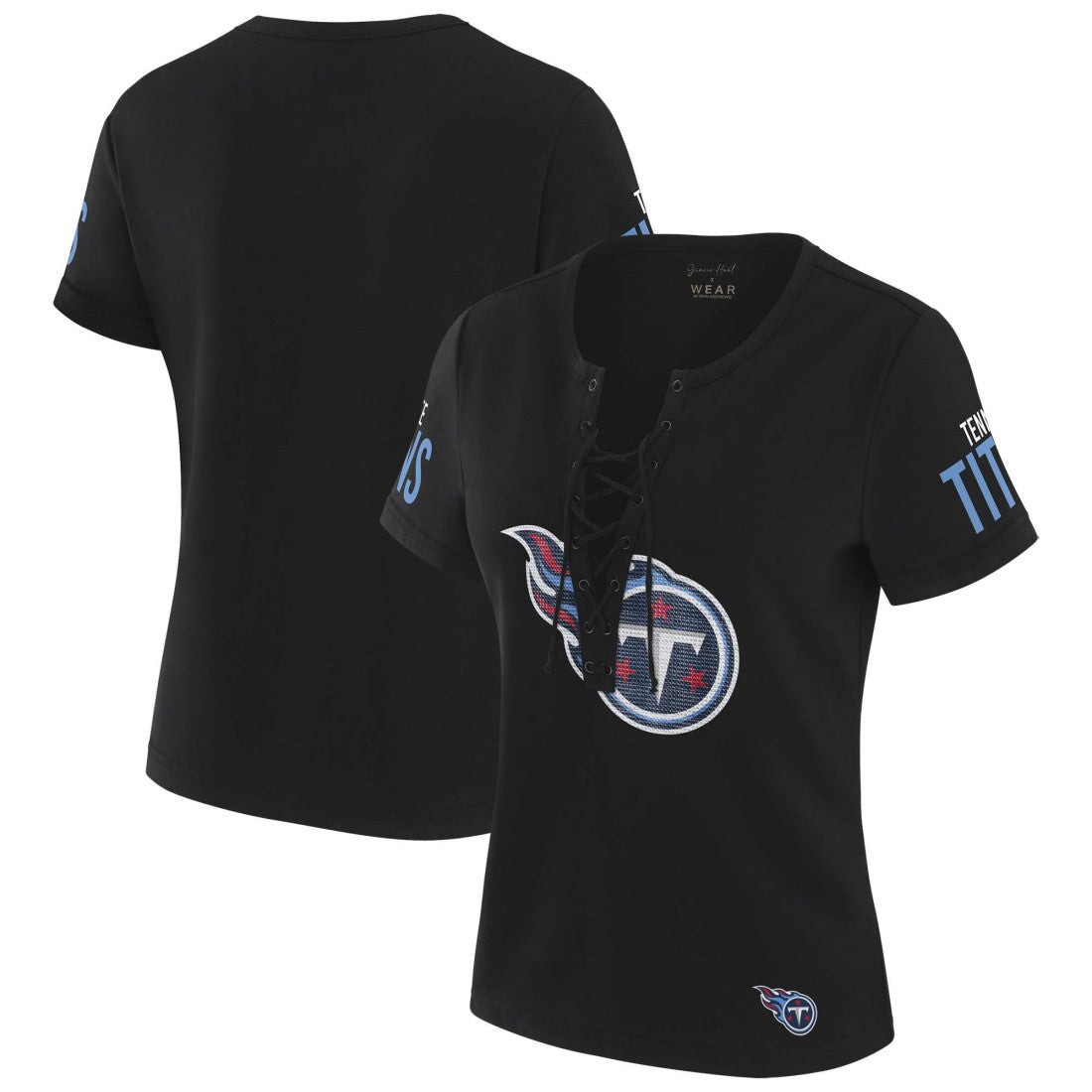 NFL Tennessee Titans WEAR by Erin Andrews x Gracie Hunt Women's Draft Me Lace-Up T-Shirt