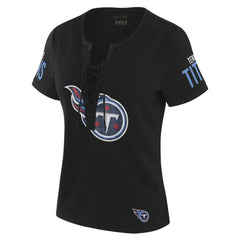 NFL Tennessee Titans WEAR by Erin Andrews x Gracie Hunt Women's Draft Me Lace-Up T-Shirt