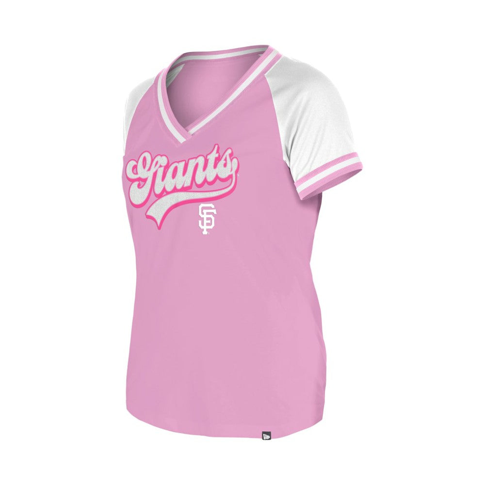 San Francisco Giants Women's Gameday V-Neck T-Shirt - Light Pink | New Era