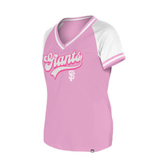 San Francisco Giants Women's Gameday V-Neck T-Shirt - Light Pink | New Era