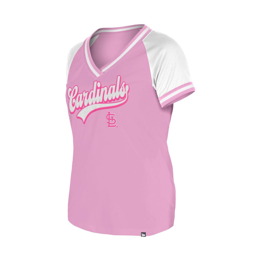 St. Louis Cardinals Women's Gameday V-Neck T-Shirt - Light Pink | New Era