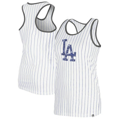 Los Angeles Dodgers Women's Gameday Pinstripe Tank Top - White | New Era