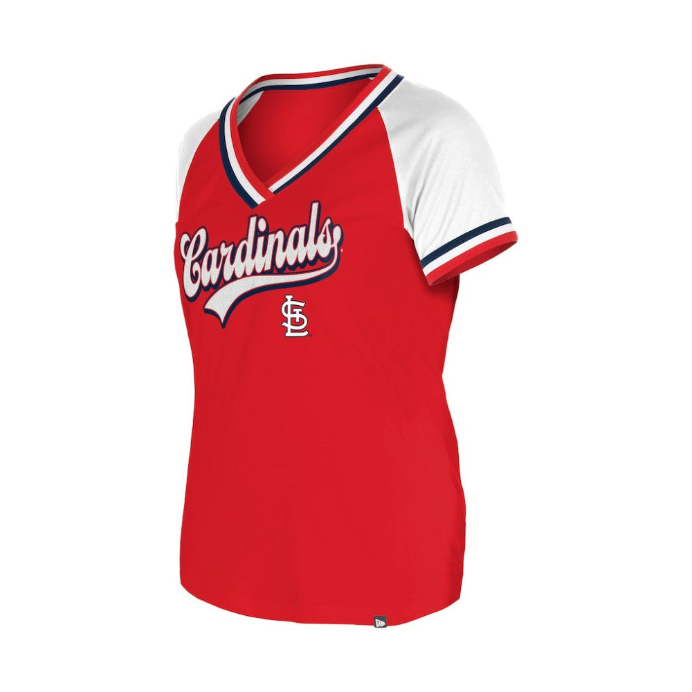 St. Louis Cardinals Women's Gameday Raglan V-Neck T-Shirt - Red | New Era