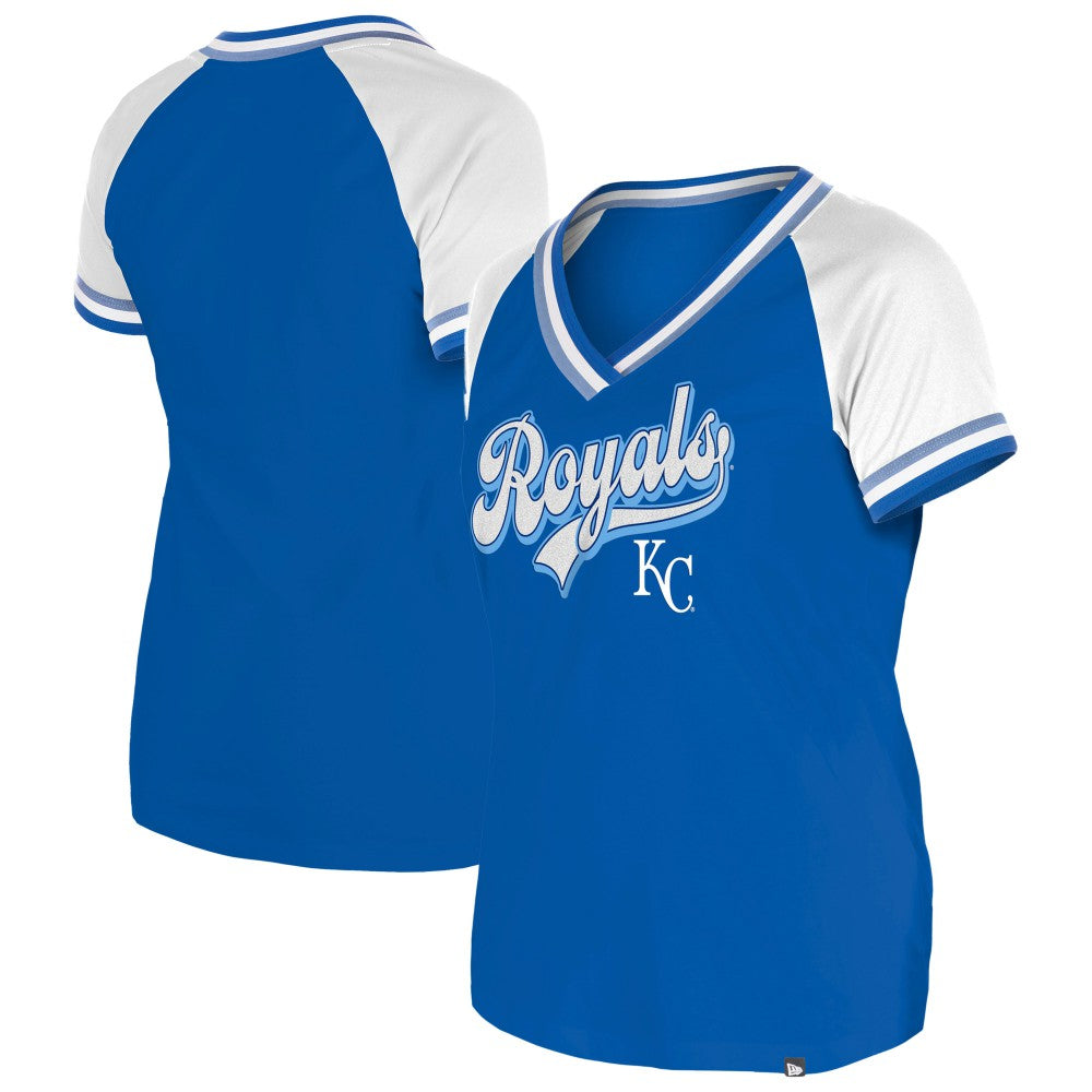 Kansas City Royals Women's Gameday Raglan V-Neck T-Shirt - Royal | New Era
