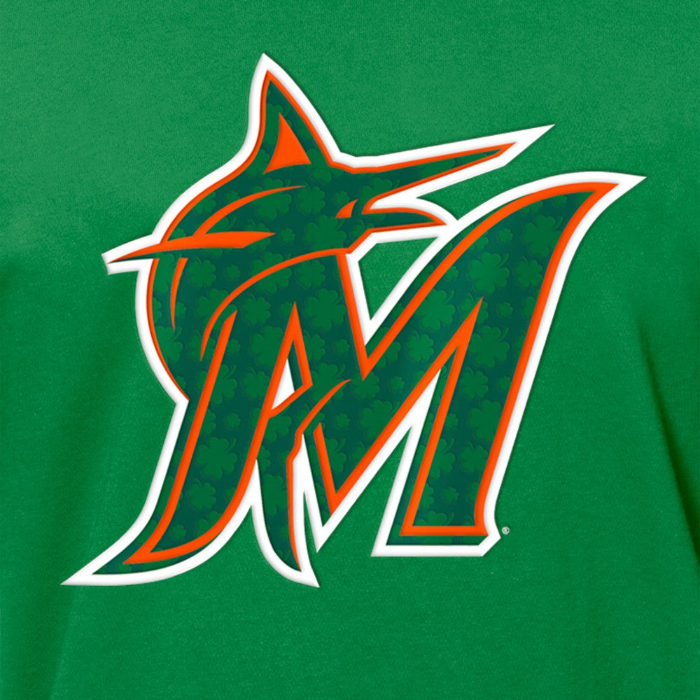 Miami Marlins St. Patrick's Day Shamrock Fill T-Shirt - Kelly Green | New Era
