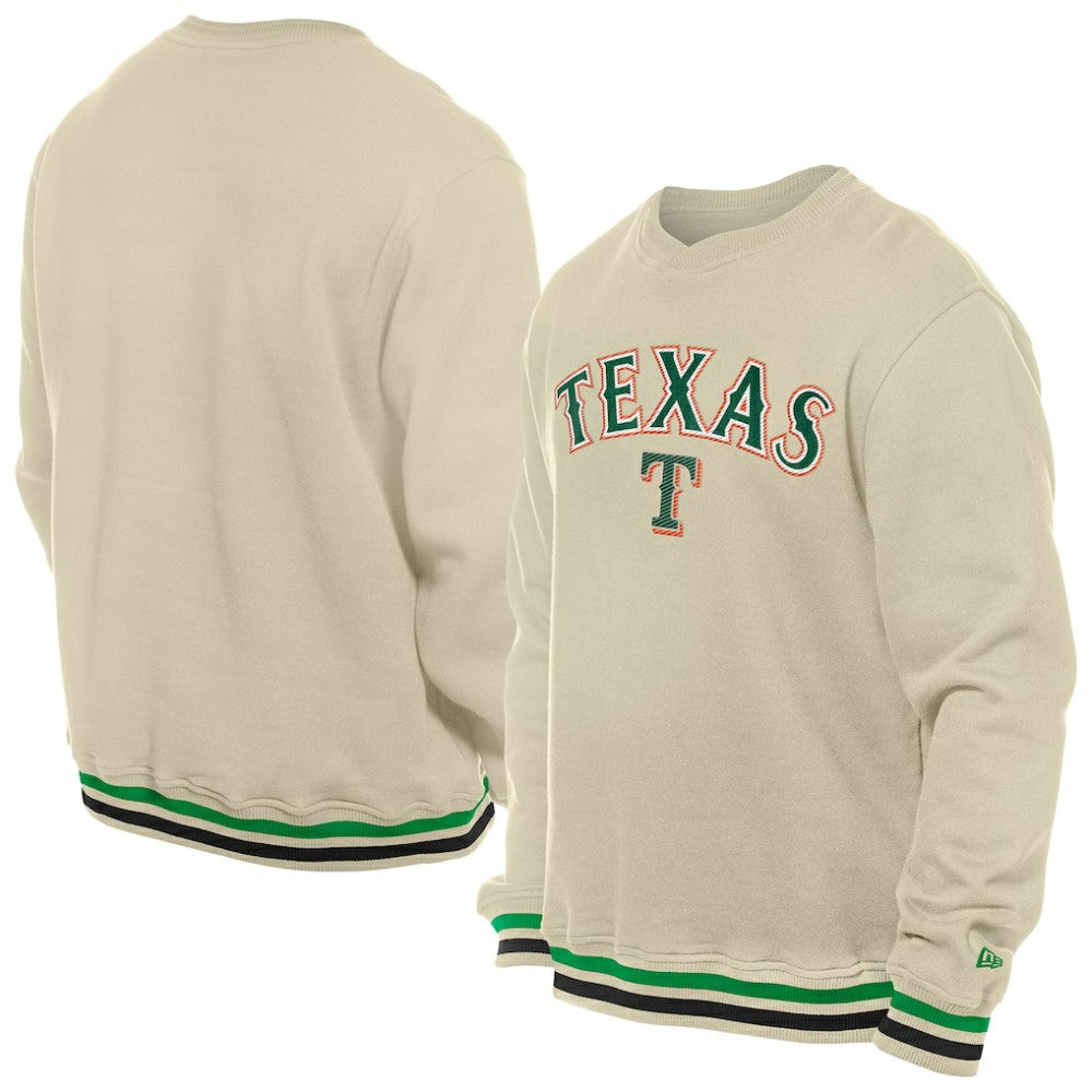 Texas Rangers St. Patrick's Day Twill Pullover Sweatshirt - Cream | New Era