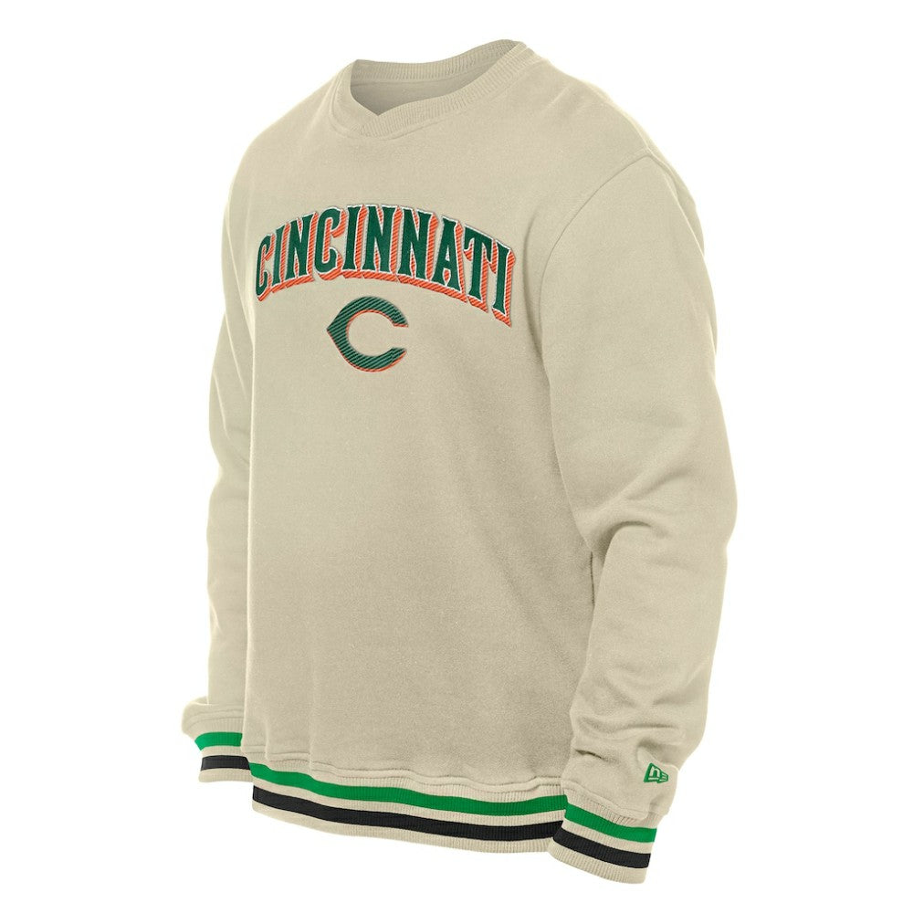 Cincinnati Reds St. Patrick's Day Twill Pullover Sweatshirt - Cream | New Era