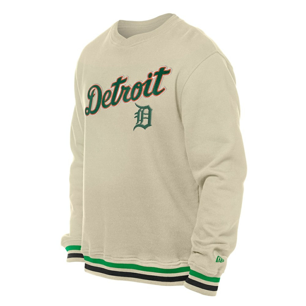 Detroit Tigers St. Patrick's Day Twill Pullover Sweatshirt - Cream | New Era