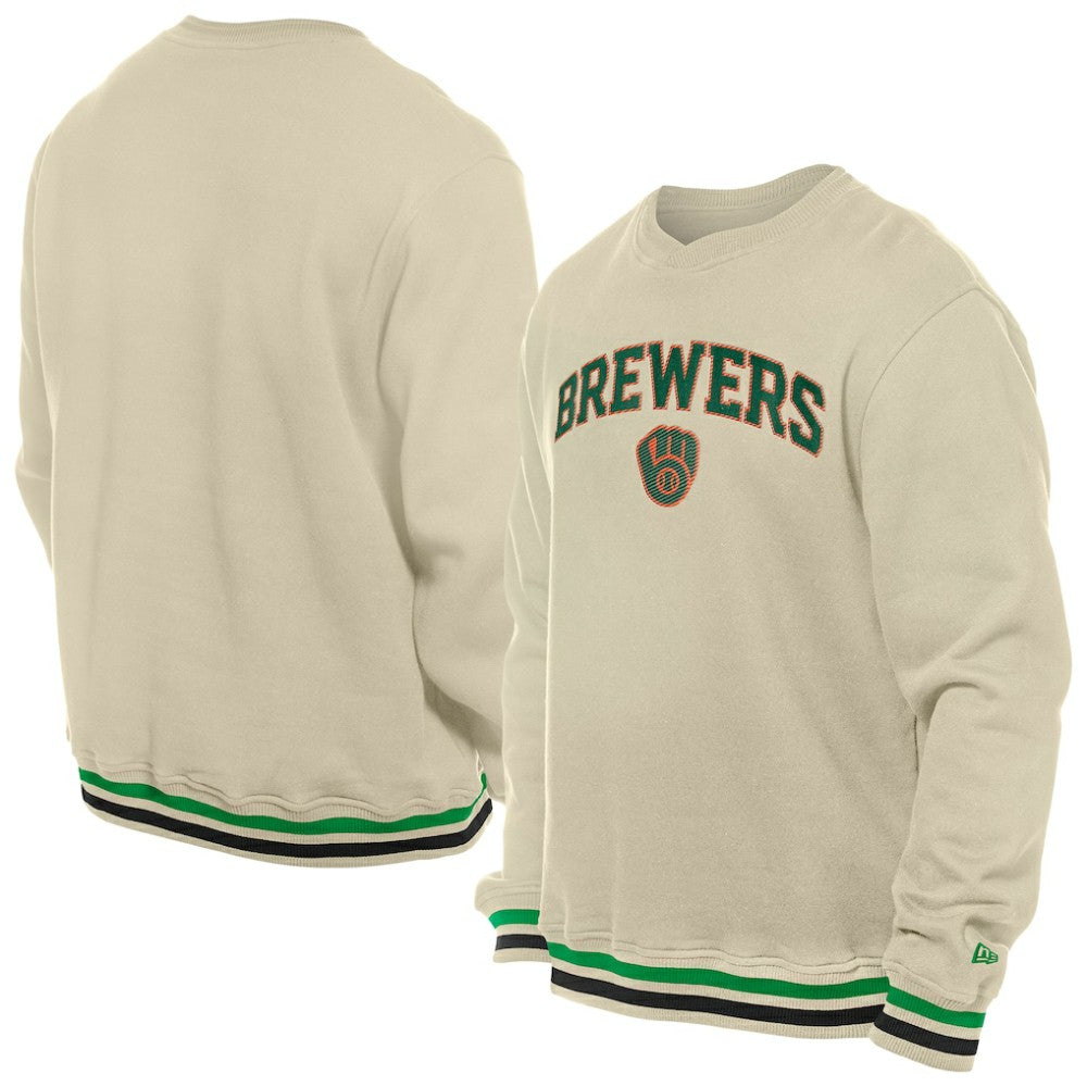 Milwaukee Brewers St. Patrick's Day Twill Pullover Sweatshirt - Cream | New Era