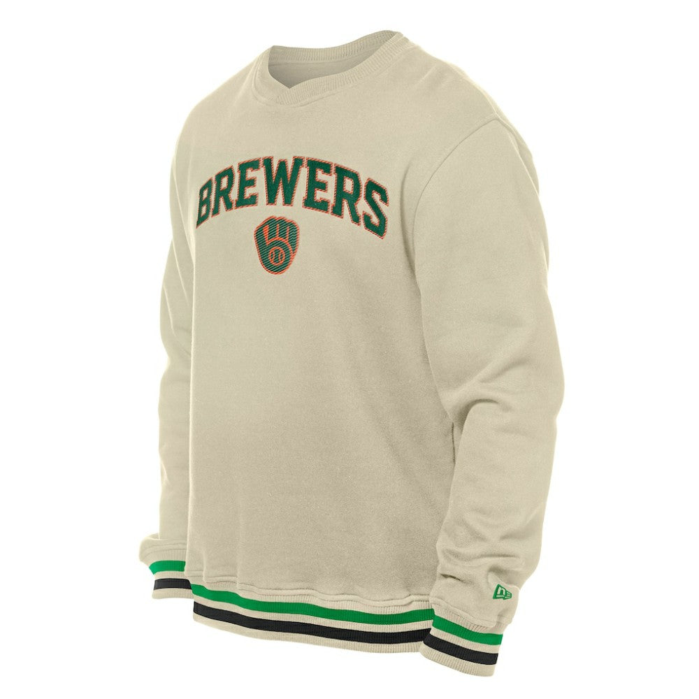 Milwaukee Brewers St. Patrick's Day Twill Pullover Sweatshirt - Cream | New Era