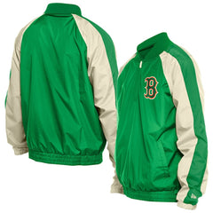 Boston Red Sox St. Patrick's Day Ripstop Raglan Quarter-Zip Windbreaker - Kelly Green | New Era