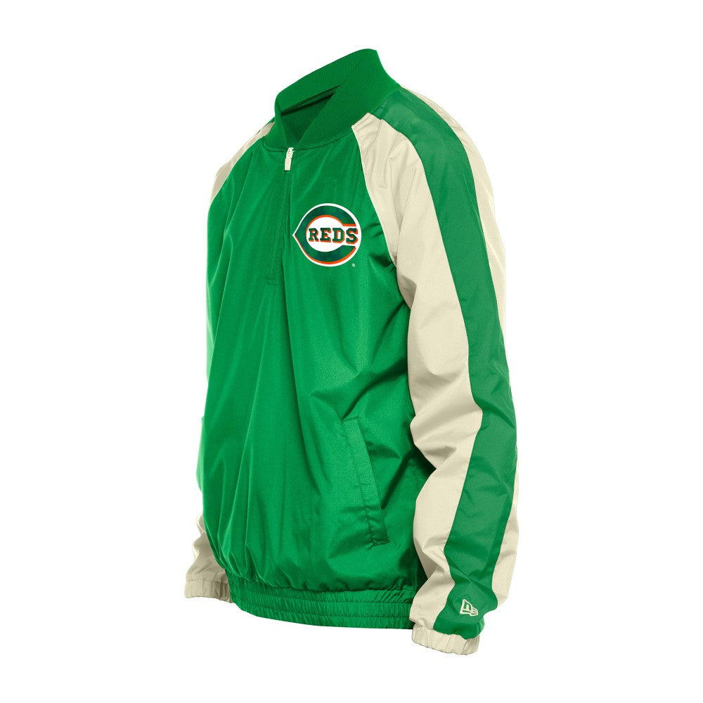 Cincinnati Reds St. Patrick's Day Ripstop Raglan Quarter-Zip Windbreaker - Kelly Green | New Era