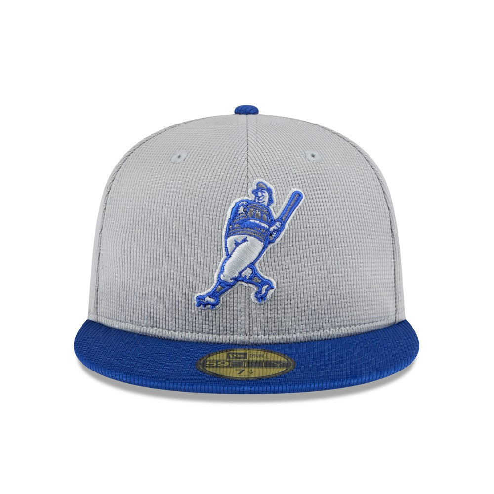 Milwaukee Brewers 2025 Batting Practice 59FIFTY Fitted Hat - Gray/Royal | New Era