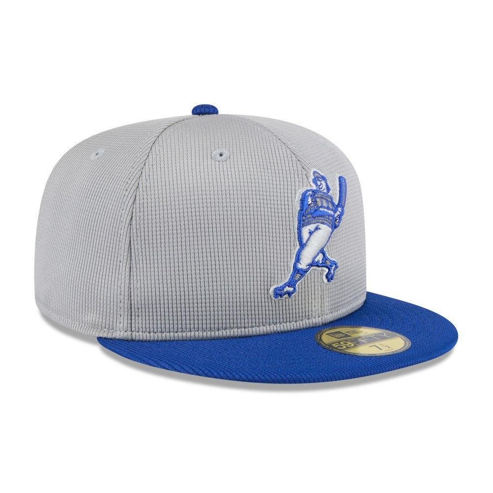 Milwaukee Brewers 2025 Batting Practice 59FIFTY Fitted Hat - Gray/Royal | New Era
