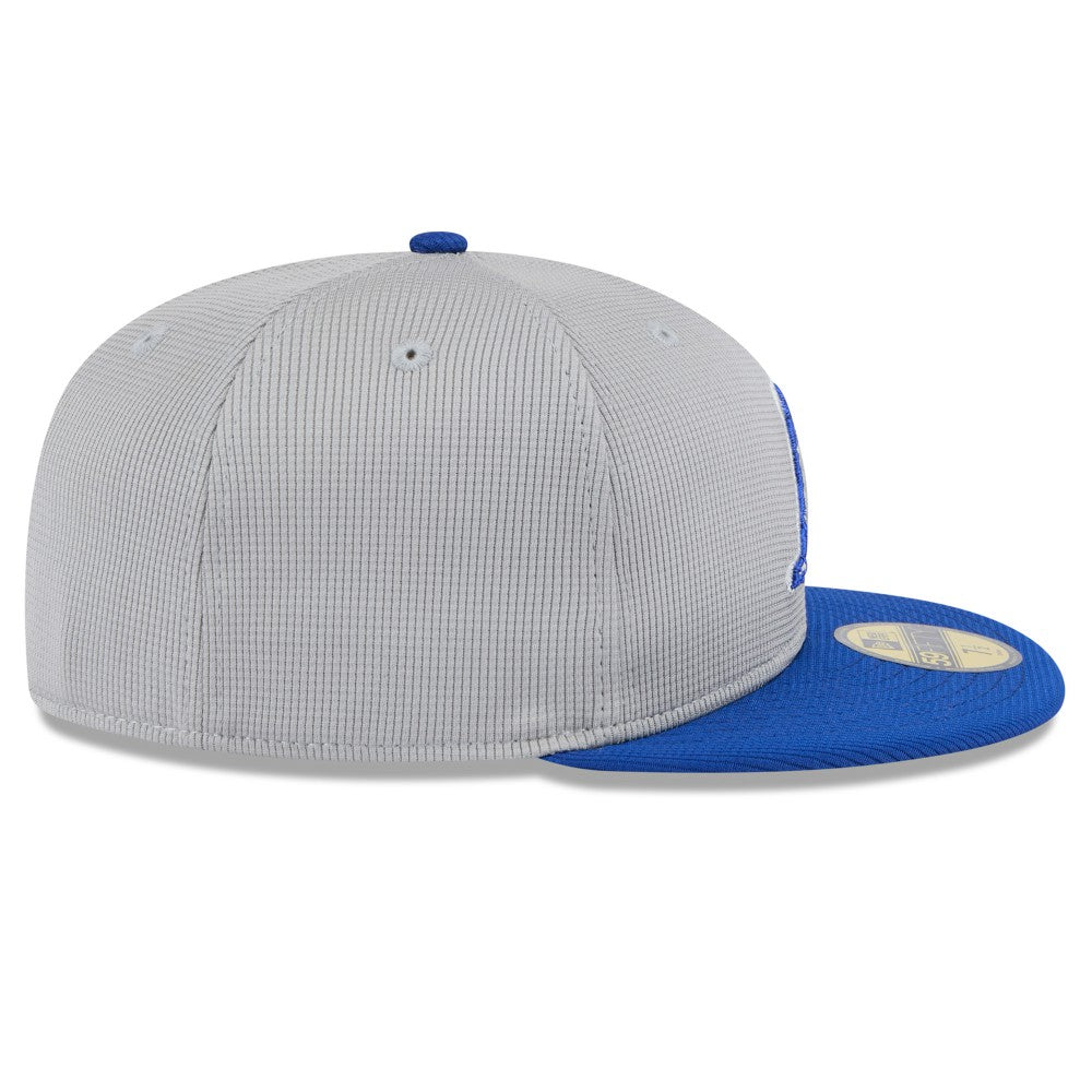 Milwaukee Brewers 2025 Batting Practice 59FIFTY Fitted Hat - Gray/Royal | New Era