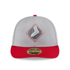 Chicago White Sox 2025 Batting Practice Low Profile 59FIFTY Fitted Hat - Gray/Red | New Era