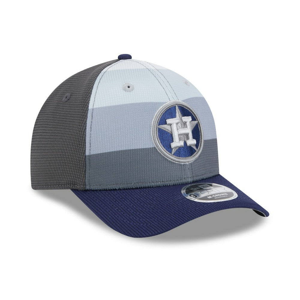 Houston Astros 2025 Batting Practice 9FORTY M-Crown Adjustable Hat - Gray/Navy | New Era