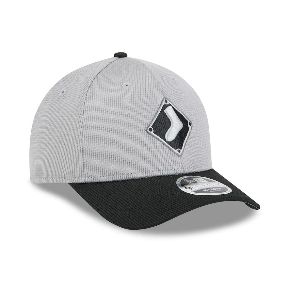 Chicago White Sox 2025 Batting Practice 9FORTY M-Crown Adjustable Hat - Gray/Black | New Era