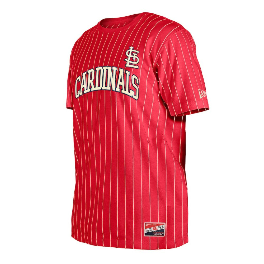 St. Louis Cardinals Throwback Pinstripe T-Shirt - Red | New Era