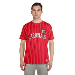St. Louis Cardinals Throwback Pinstripe T-Shirt - Red | New Era