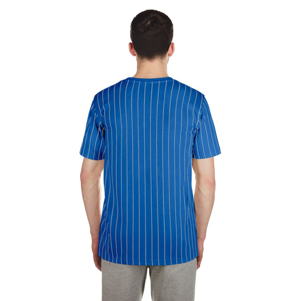 Chicago Cubs Throwback Pinstripe T-Shirt - Royal | New Era