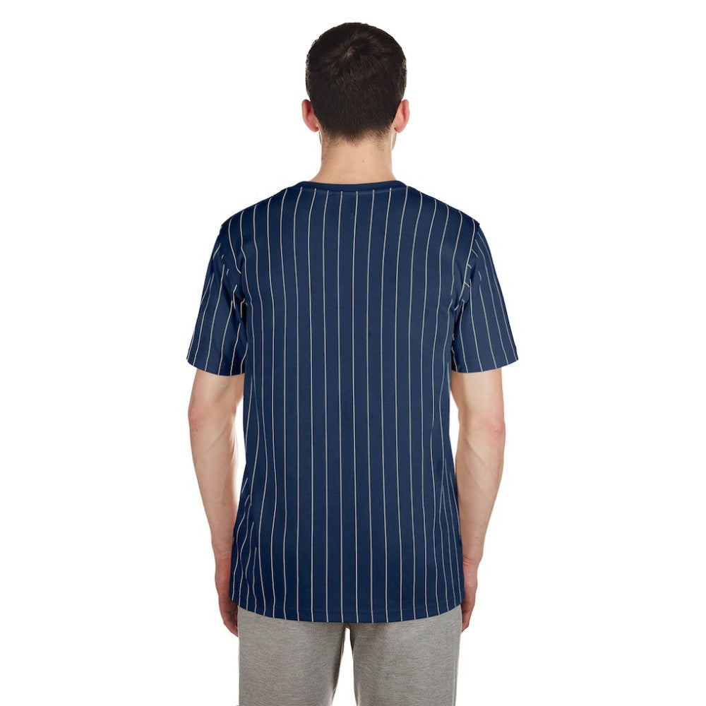 Cleveland Guardians Throwback Pinstripe T-Shirt - Navy | New Era