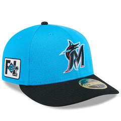 Miami Marlins 2025 Spring Training Low Profile 59FIFTY Fitted Hat - Blue/Black | New Era