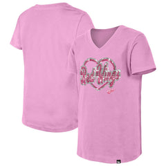 Detroit Red Wings New Era Girl's Youth Flip Sequin V-Neck T-Shirt