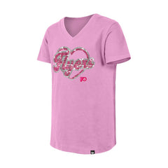Philadelphia Flyers New Era Girl's Youth Flip Sequin V-Neck T-Shirt