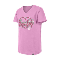 Toronto Maple Leafs New Era Girl's Youth Flip Sequin V-Neck T-Shirt