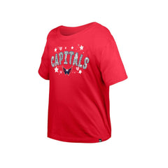 Washington Capitals New Era Girl's Youth Flip Sequin T-Shirt