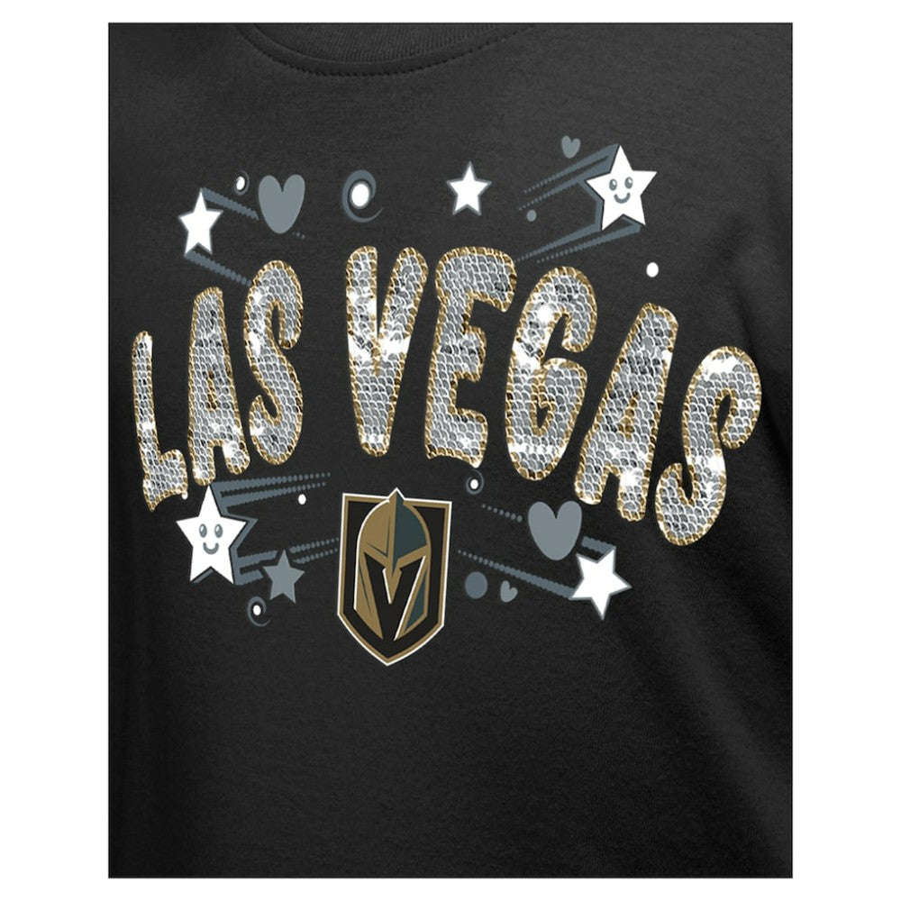 Vegas Golden Knights New Era Girl's Youth Flip Sequin T-Shirt