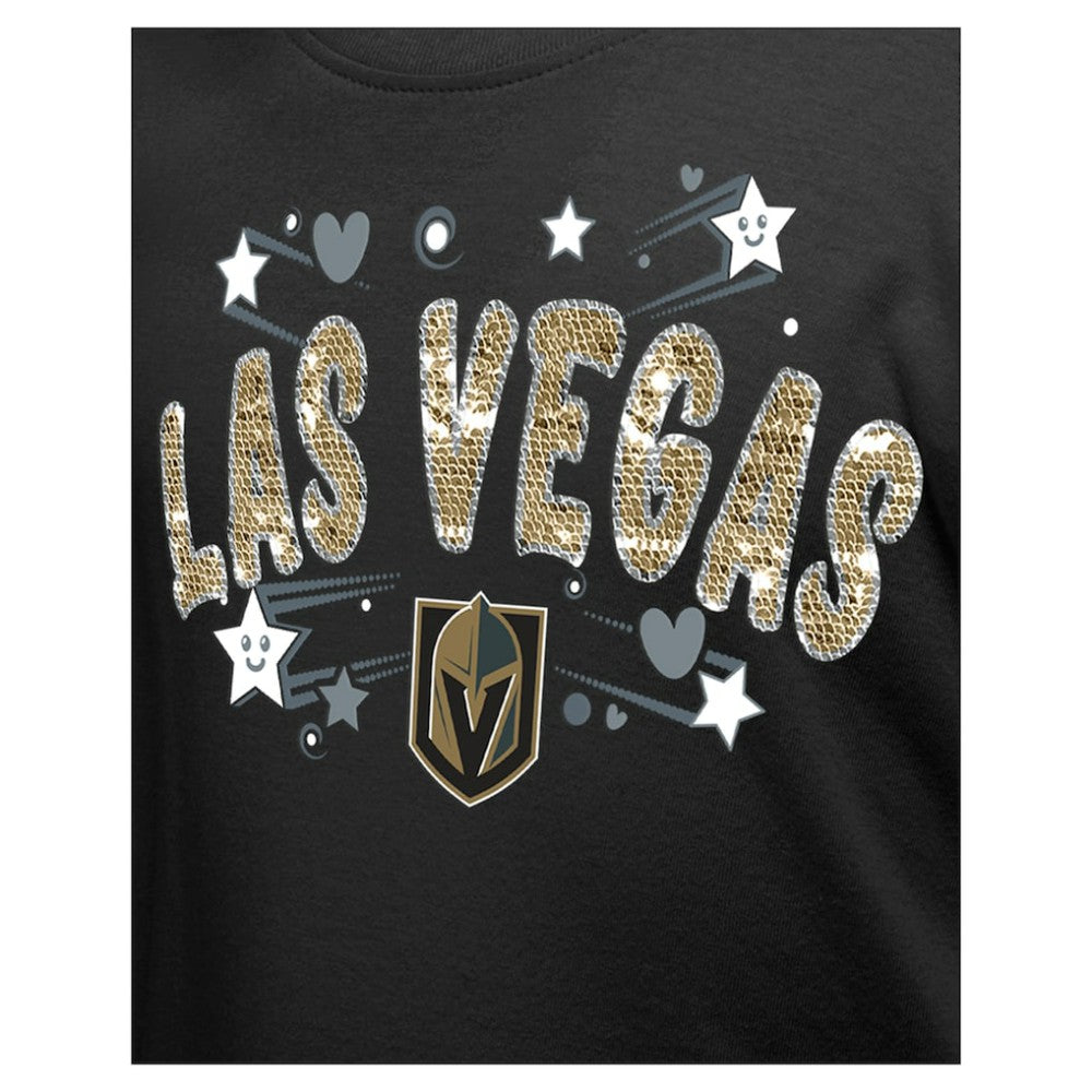Vegas Golden Knights New Era Girl's Youth Flip Sequin T-Shirt
