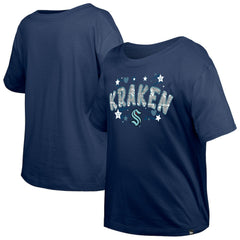 Seattle Kraken New Era Girl's Youth Flip Sequin T-Shirt