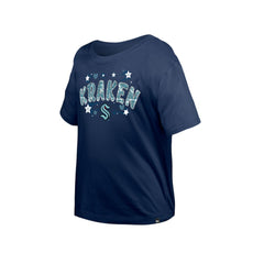 Seattle Kraken New Era Girl's Youth Flip Sequin T-Shirt