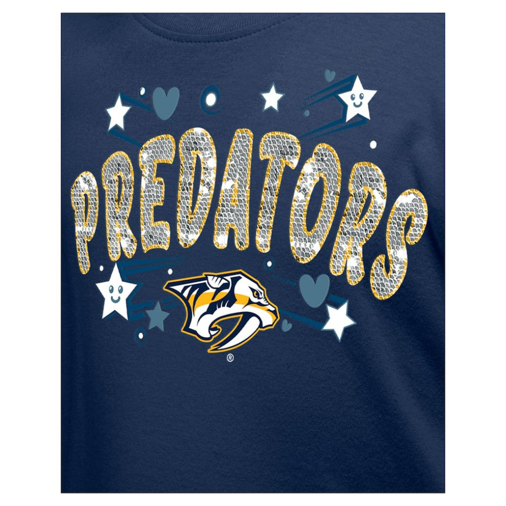 Nashville Predators New Era Girl's Youth Flip Sequin T-Shirt