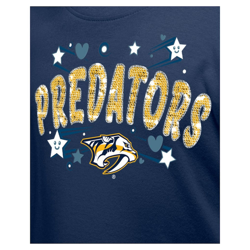 Nashville Predators New Era Girl's Youth Flip Sequin T-Shirt