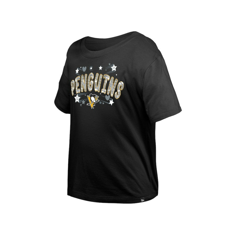 Pittsburgh Penguins New Era Girl's Youth Flip Sequin T-Shirt