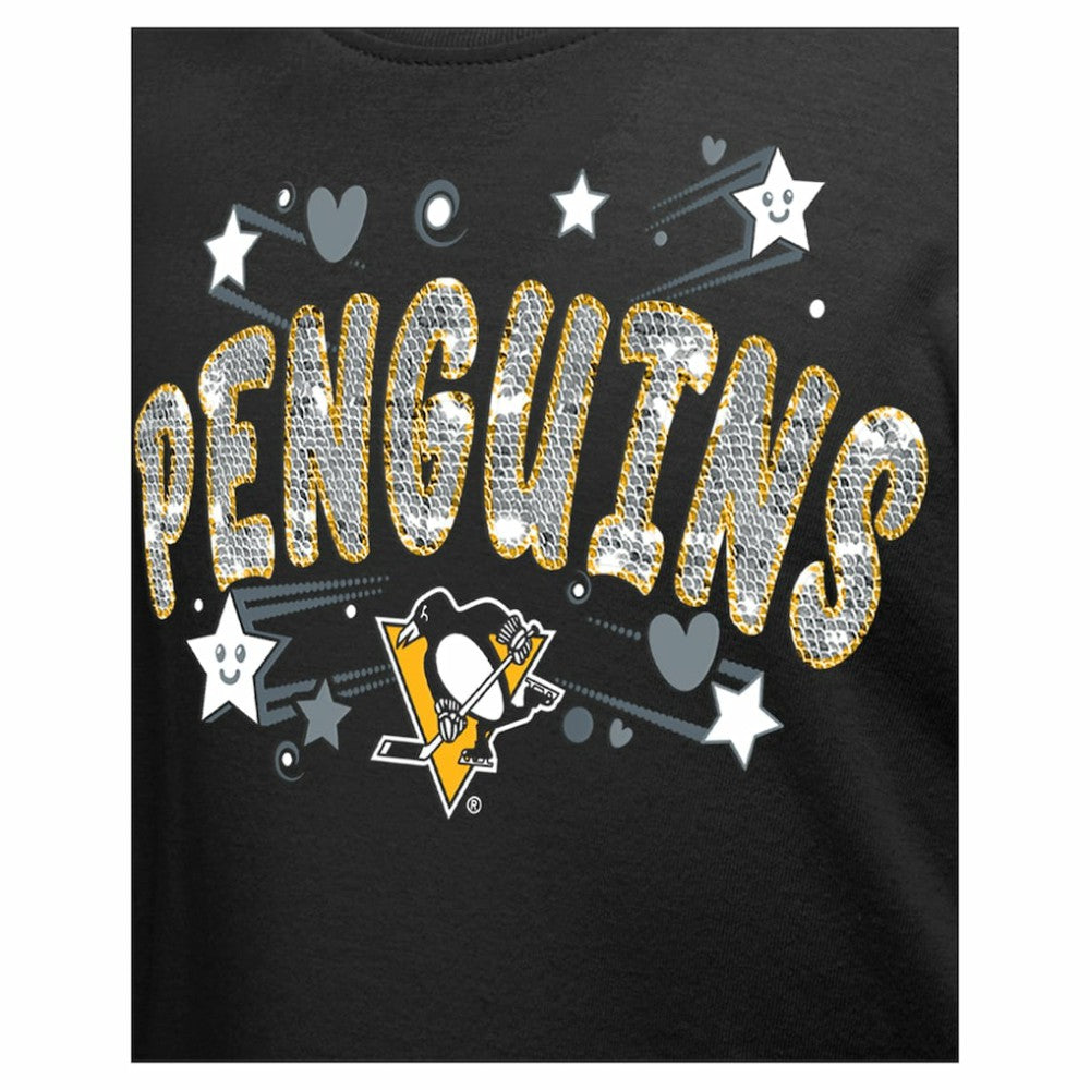 Pittsburgh Penguins New Era Girl's Youth Flip Sequin T-Shirt
