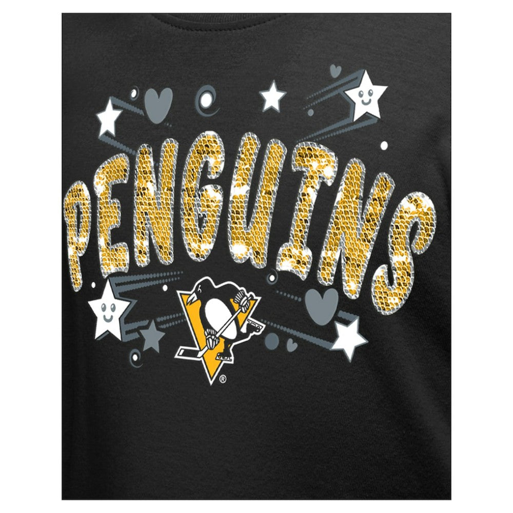 Pittsburgh Penguins New Era Girl's Youth Flip Sequin T-Shirt