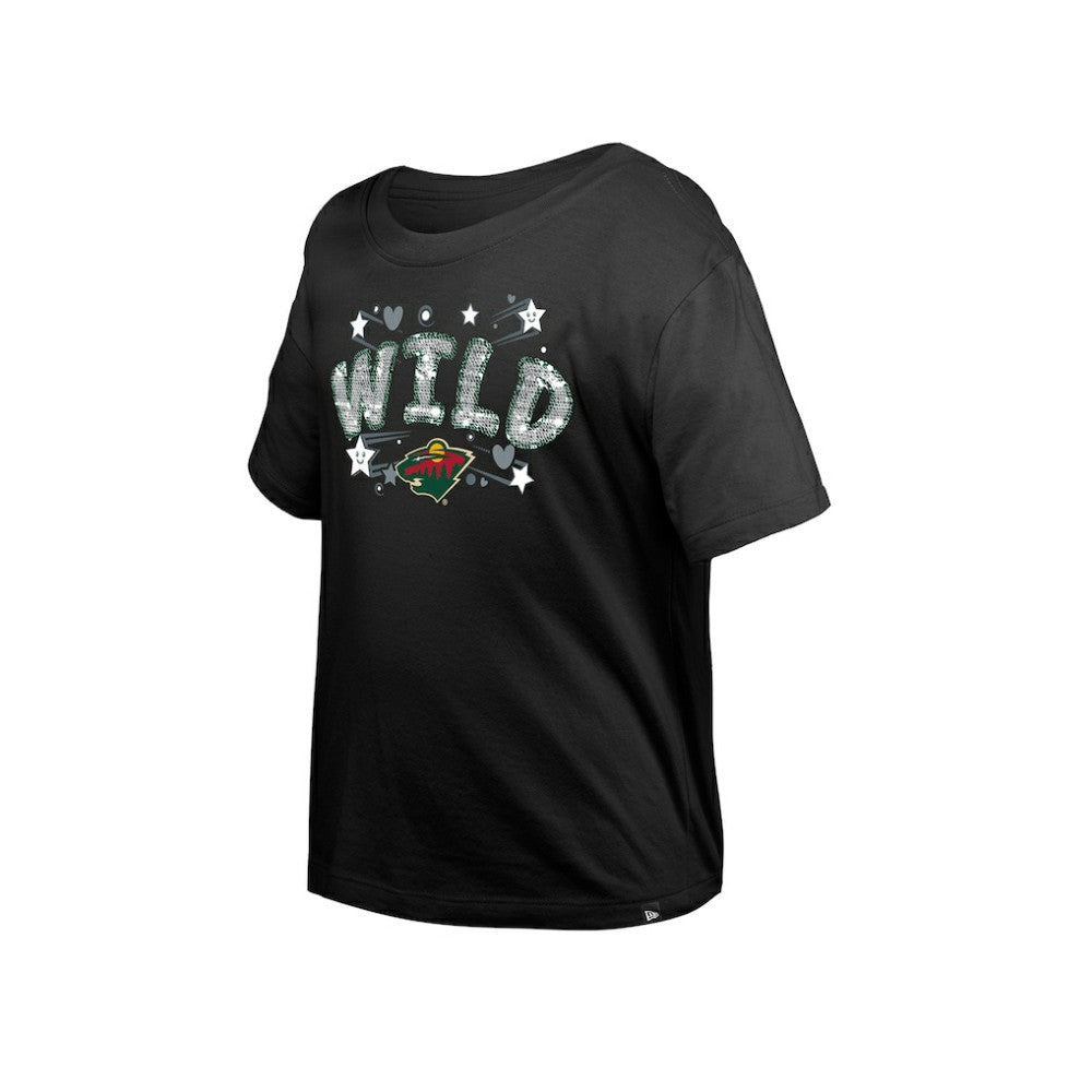 Minnesota Wild New Era Girl's Youth Flip Sequin T-Shirt