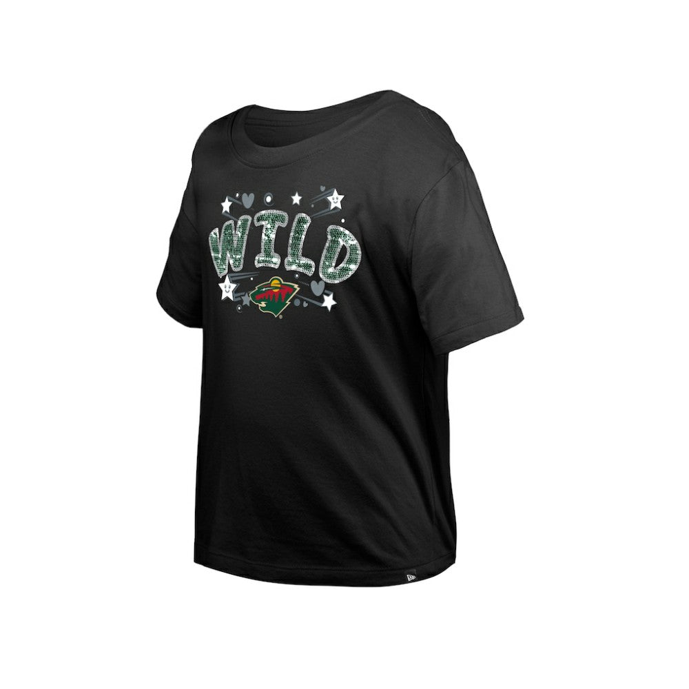 Minnesota Wild New Era Girl's Youth Flip Sequin T-Shirt
