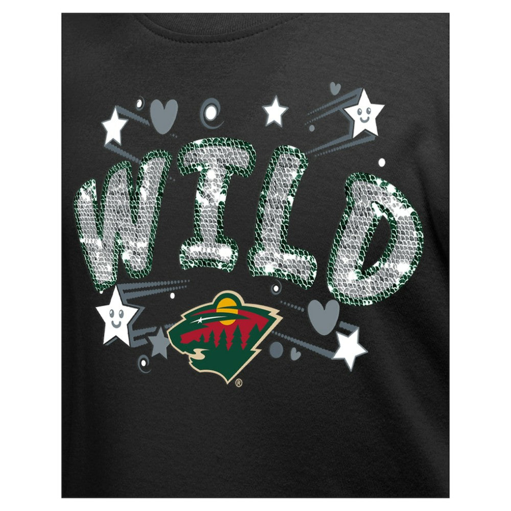 Minnesota Wild New Era Girl's Youth Flip Sequin T-Shirt