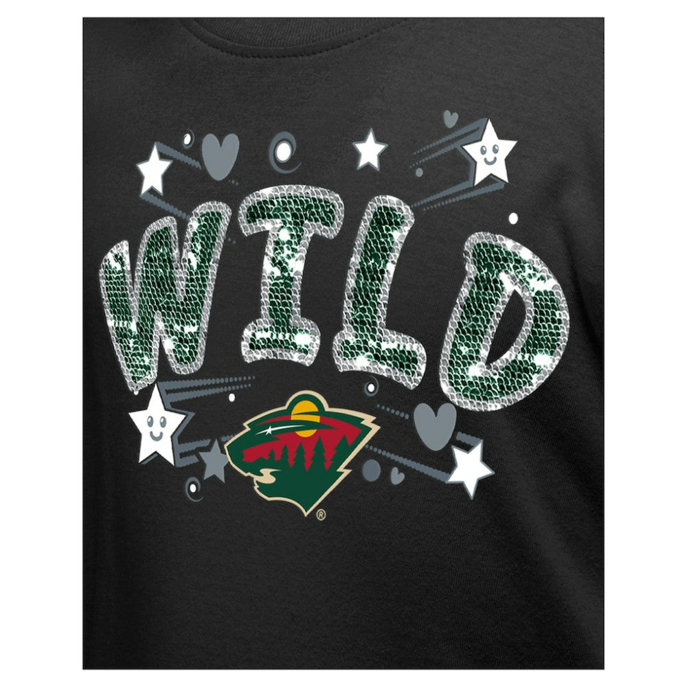 Minnesota Wild New Era Girl's Youth Flip Sequin T-Shirt
