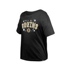 Boston Bruins New Era Girl's Youth Flip Sequin T-Shirt
