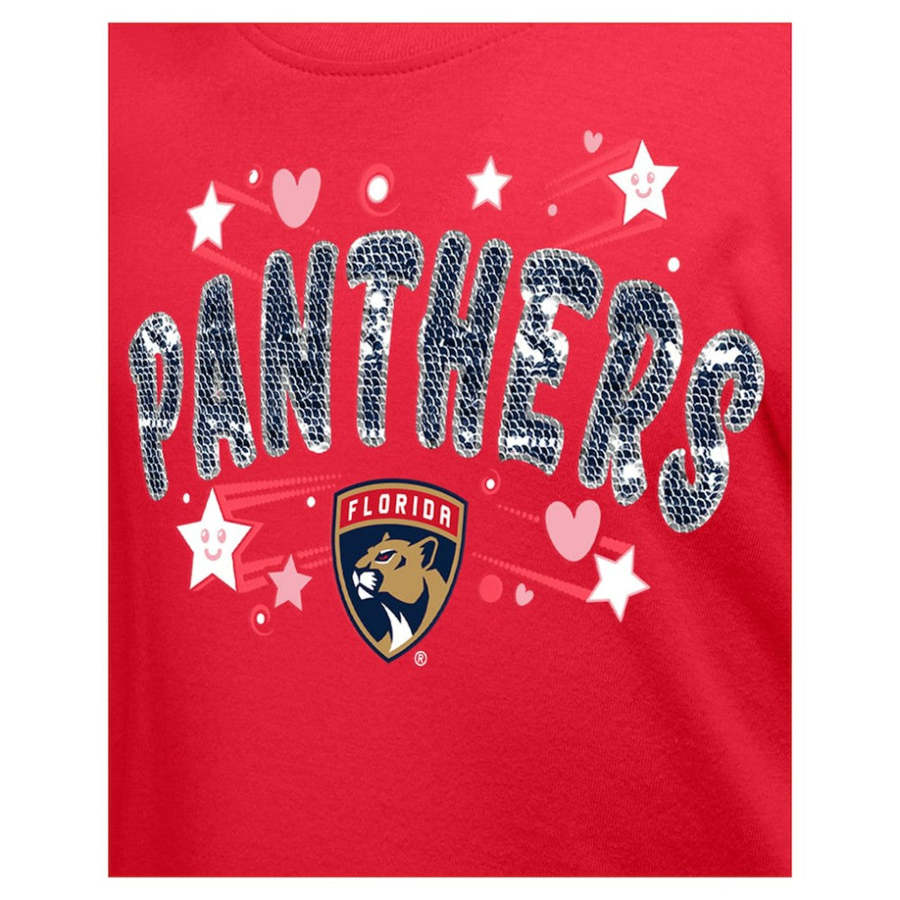 Florida Panthers New Era Girl's Youth Flip Sequin T-Shirt